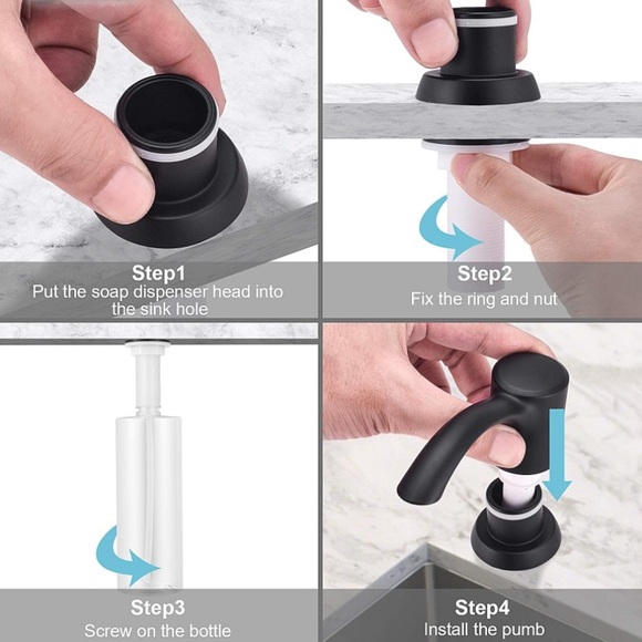 NWOT Top Refill Soap Dispenser ABS Pump Head 17oz Lotion Bottle Built-in Design - Picture 12 of 13